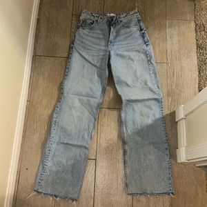Zara size 8 wide leg light wash jeans
